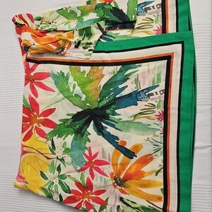 Antonio Melani Linen Blend Tropical Print Skirt With Wrap/Tie Front: Size- 16